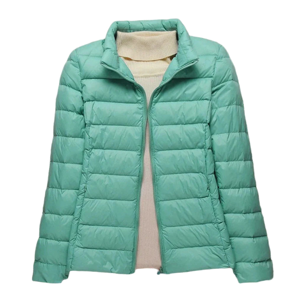 Lange Dames Jas Gewatteerd Met Regular Fit voor Lente en Herfst 0