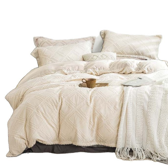 Lenjerie de Pat Design Texturat pentru Femei, Set Complet pentru Dormitor 4