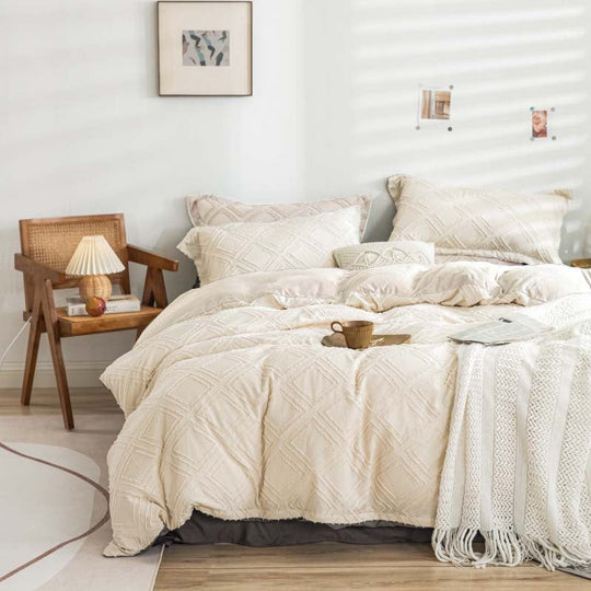 Lenjerie de Pat Design Texturat pentru Femei, Set Complet pentru Dormitor 7