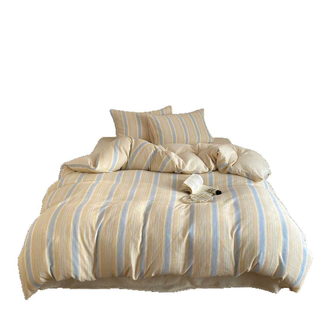 Lenjerie de Pat cu Dungi Fine pentru Femei, Design Modern și Relaxat 5