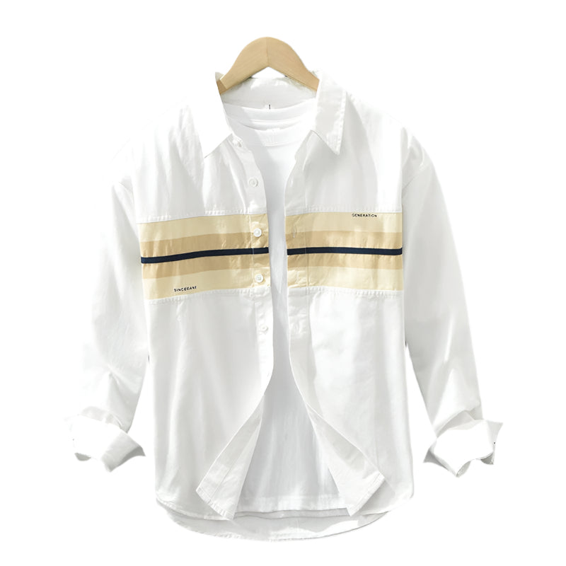 Heren Overhemd Casual Patchwork Stijlvol Katoen 1