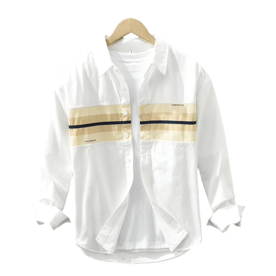 Heren Overhemd Casual Patchwork Stijlvol Katoen 1