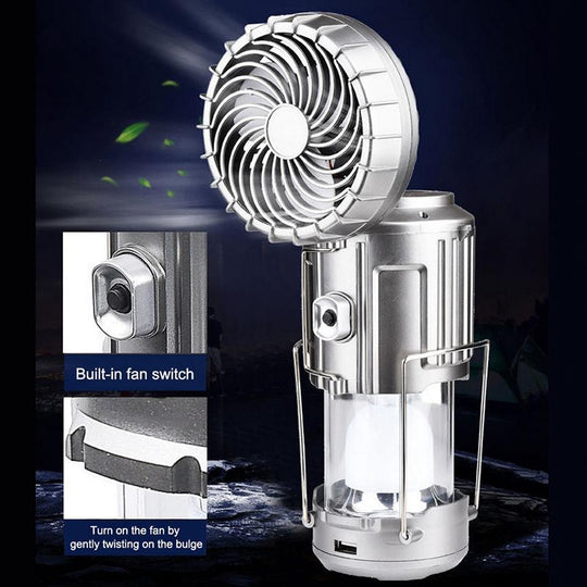 Lumină de Camping cu Ventilator și LED pentru Exterior 4