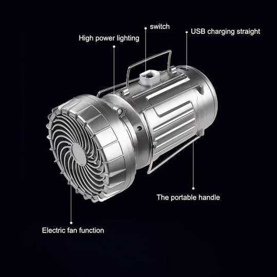 Lumină de Camping cu Ventilator și LED pentru Exterior 7