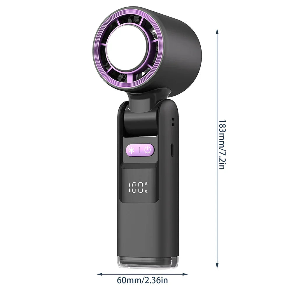 Mini Ventilator Portabil cu Afișaj Digital și 100 de Viteze, Compact și Pliabil 4