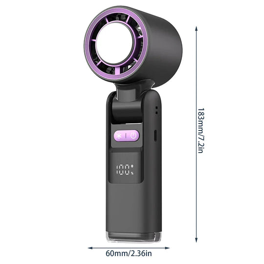 Mini Ventilator Portabil cu Afișaj Digital și 100 de Viteze, Compact și Pliabil 4