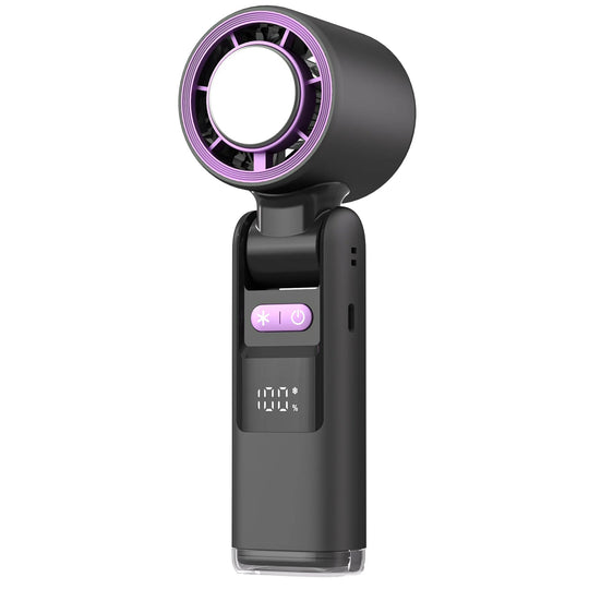 Mini Ventilator Portabil cu Afișaj Digital și 100 de Viteze, Compact și Pliabil 7