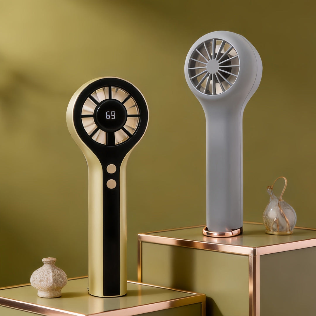 Mini Ventilator Portabil cu Afișaj LCD pentru Femei, Compact și Modern 3