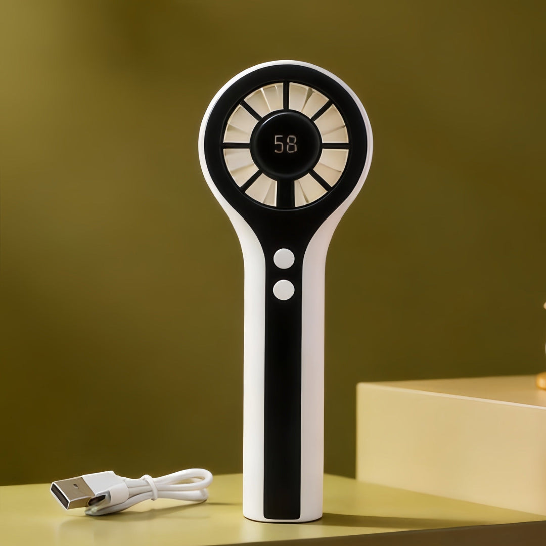 Mini Ventilator Portabil cu Afișaj LCD pentru Femei, Compact și Modern 5