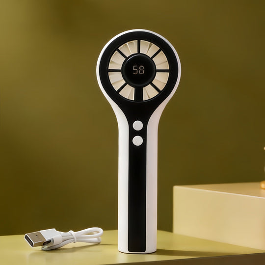 Mini Ventilator Portabil cu Afișaj LCD pentru Femei, Compact și Modern 5