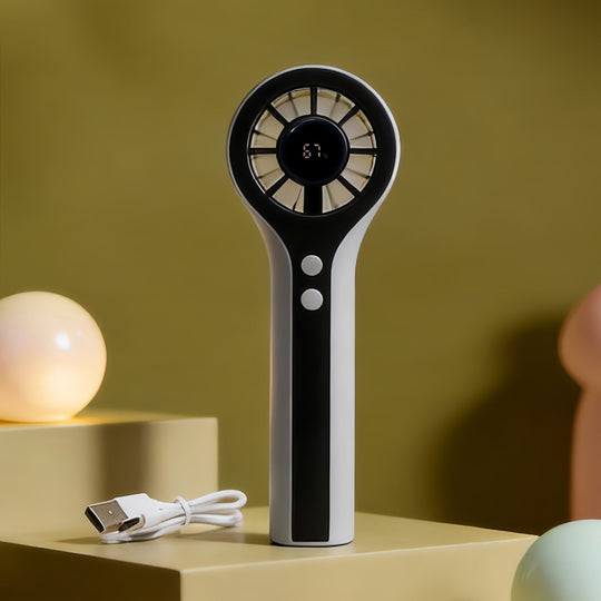 Mini Ventilator Portabil cu Afișaj LCD pentru Femei, Compact și Modern 6