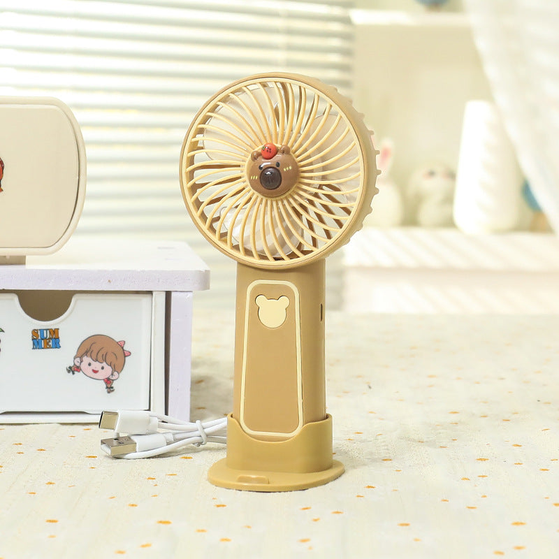Mini Ventilator Portabil cu Design Drăguț pentru Femei, Viteze Reglabile 0