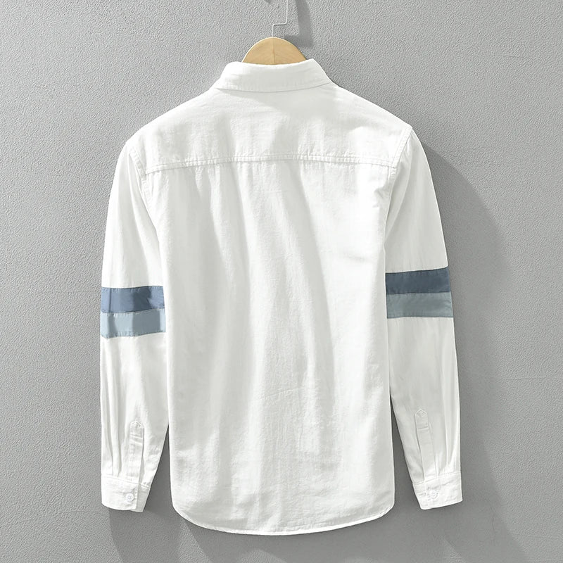 Heren Overhemd Patchwork Casual Fit Katoen 3