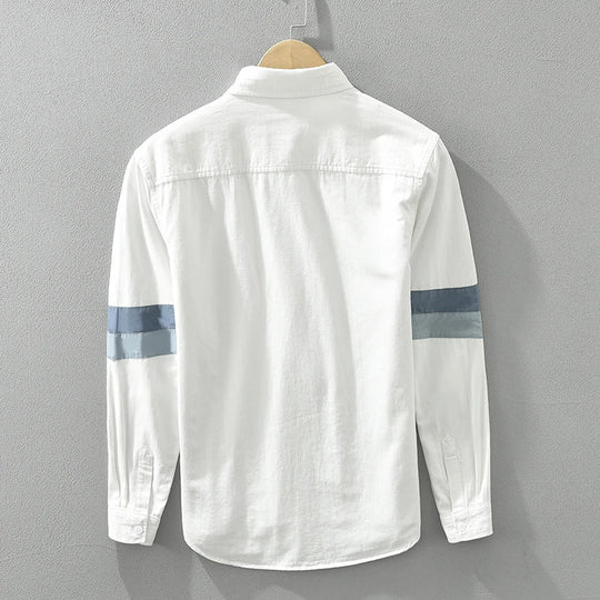 Heren Overhemd Patchwork Casual Fit Katoen 3