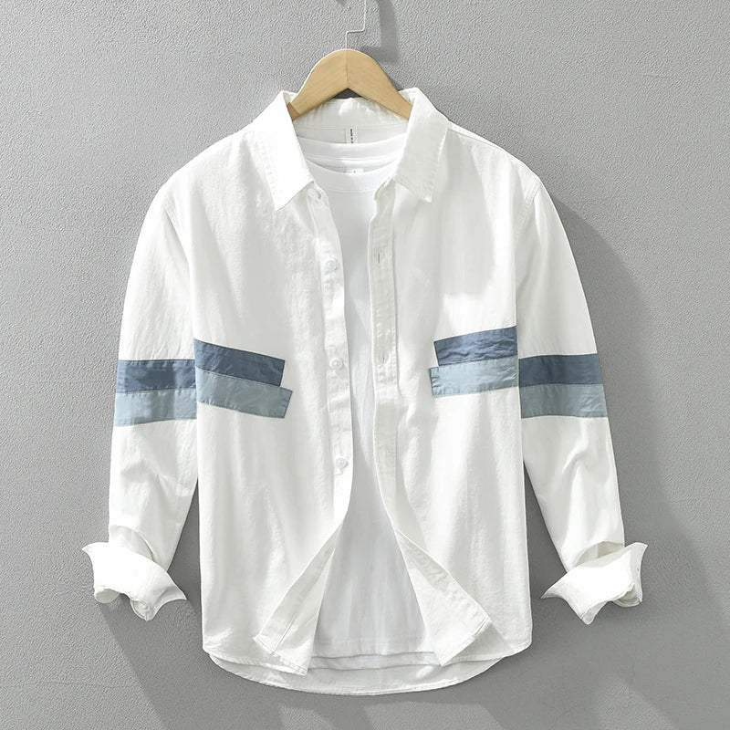 Heren Overhemd Patchwork Casual Fit Katoen 2