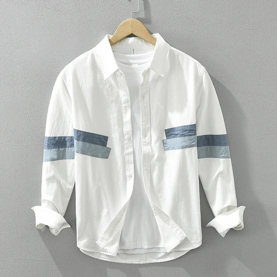 Heren Overhemd Patchwork Casual Fit Katoen 2