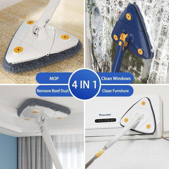 Mop Triunghiular cu Mâner Telescopic pentru Curățare Ușoară și Eficientă 2