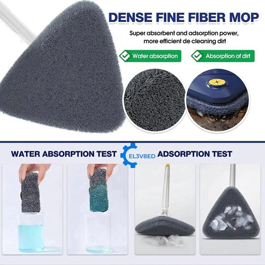 Mop Triunghiular cu Mâner Telescopic pentru Curățare Ușoară și Eficientă 3