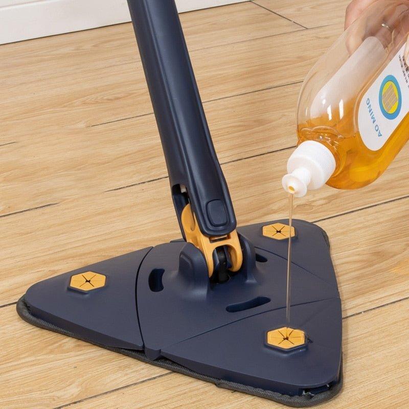 Mop Triunghiular cu Mâner Telescopic pentru Curățare Ușoară și Eficientă 5