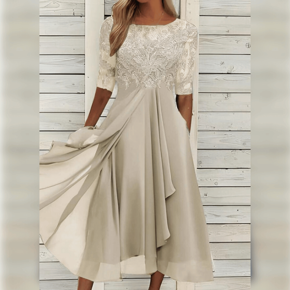 Variant image for Kvinders Midi Kjole Elegant Let Vævning-43