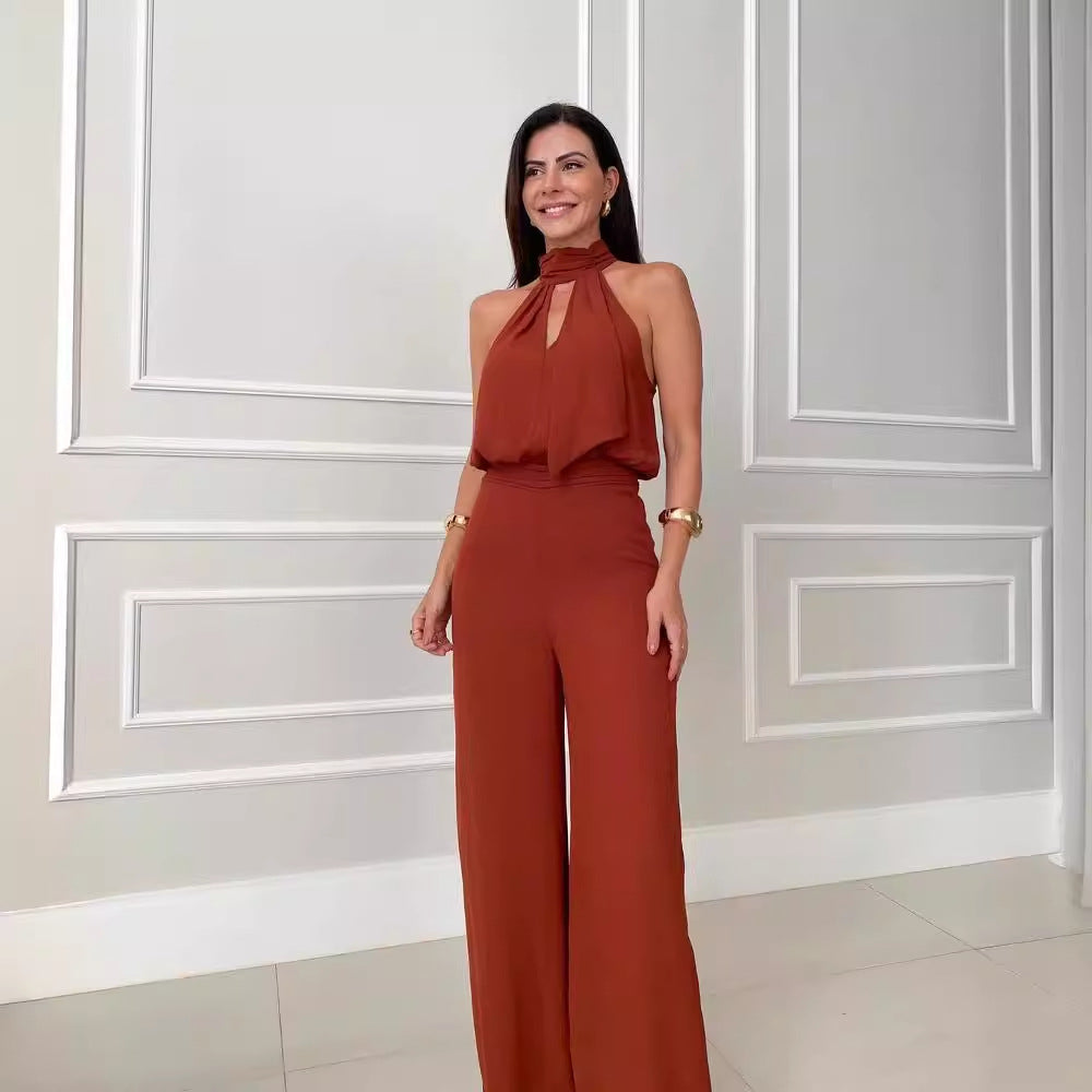 Dam Jumpsuit Sommar Ergonomisk Hållbar Polyester-5
