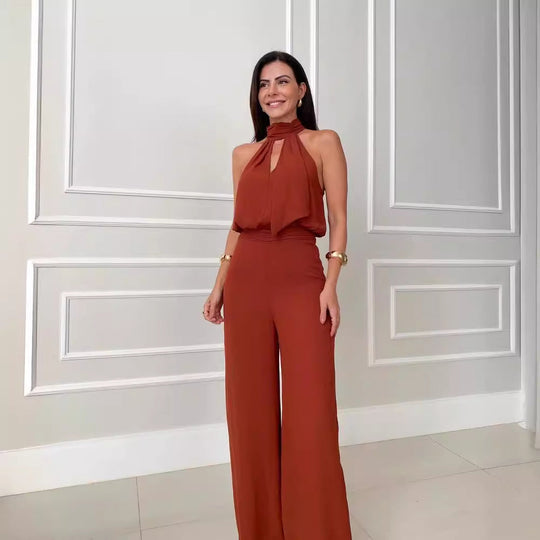 Dam Jumpsuit Sommar Ergonomisk Hållbar Polyester-5