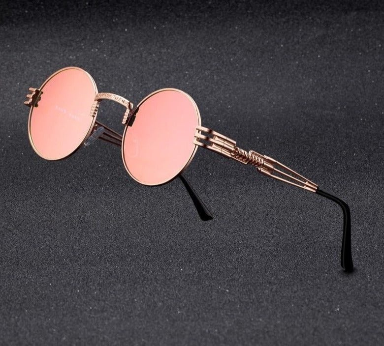 Ochelari De Soare Metalici Rotunzi În Stil Steampunk