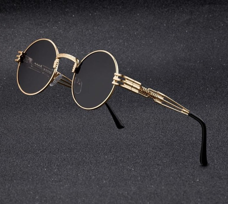 Ochelari De Soare Metalici Rotunzi În Stil Steampunk