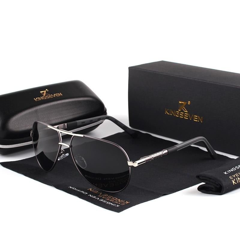 Ochelari de soare polarizați vintage din aluminiu pentru bărbați 4