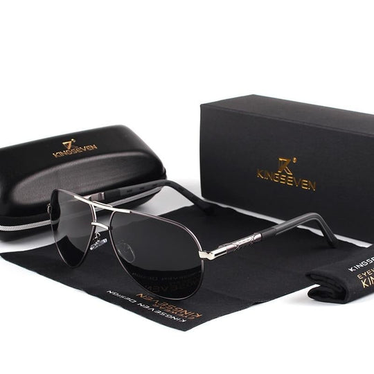 Ochelari de soare polarizați vintage din aluminiu pentru bărbați 4