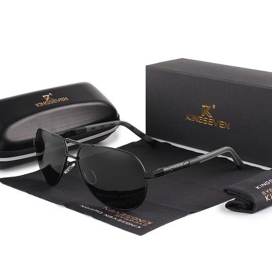 Ochelari de soare polarizați vintage din aluminiu pentru bărbați 8