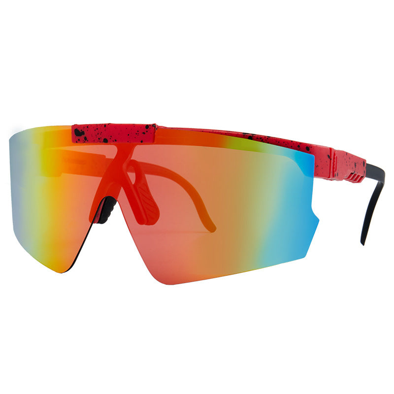 Ochelari de soare unisex supradimensionați cu scut futurist 10