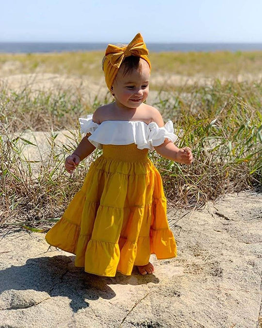 Off Shoulder Crop Top & Fustă Cu Volane Set