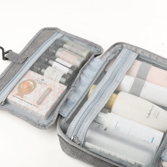 Organizator cosmetic compact pentru călătorii cu compartimente multiple 1