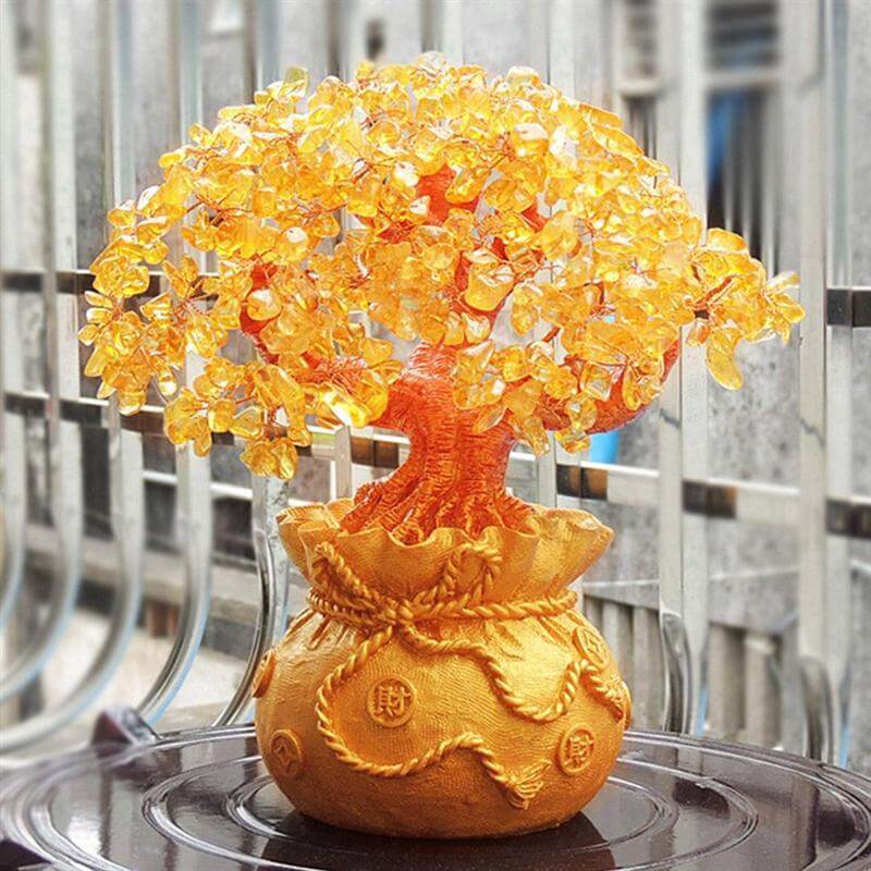 Ornament Cu Copac De Bani Din Citrin