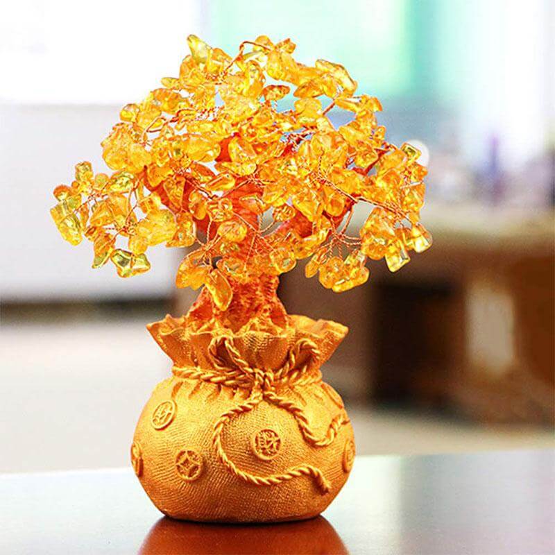 Ornament Cu Copac De Bani Din Citrin