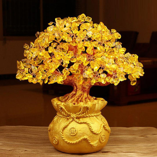 Ornament Cu Copac De Bani Din Citrin