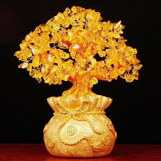 Ornament Cu Copac De Bani Din Citrin
