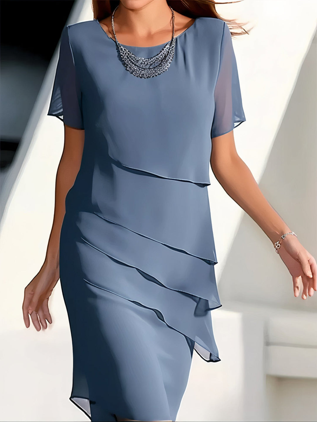 Kvinders Lang Kjole Elegant Chiffon-1