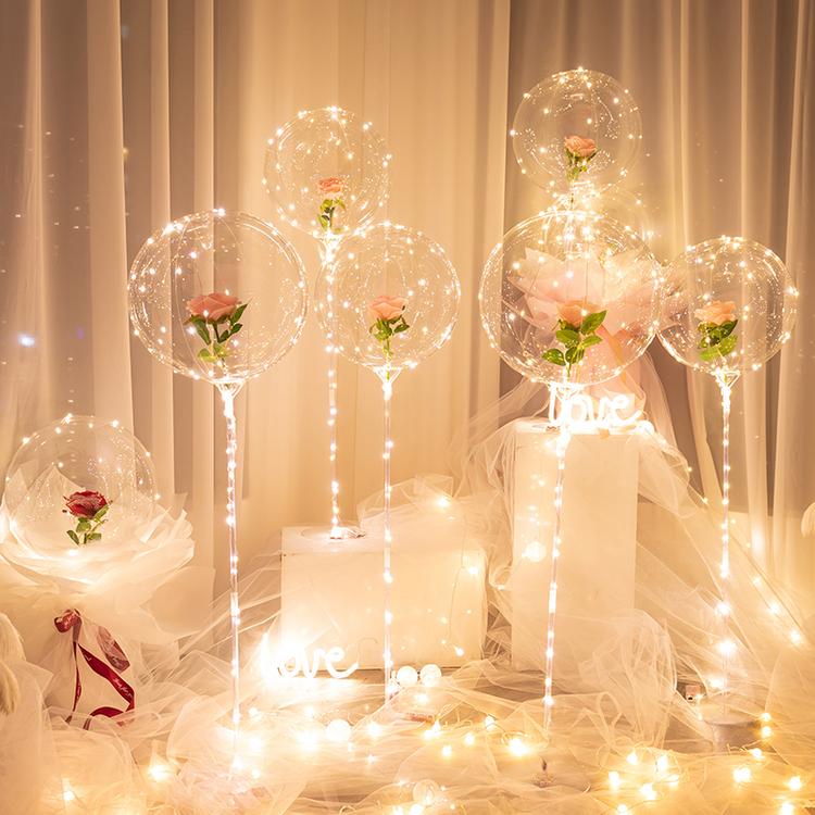 Pachet De Baloane Luminoase Cu Trandafiri Led (Set De Bricolaj)