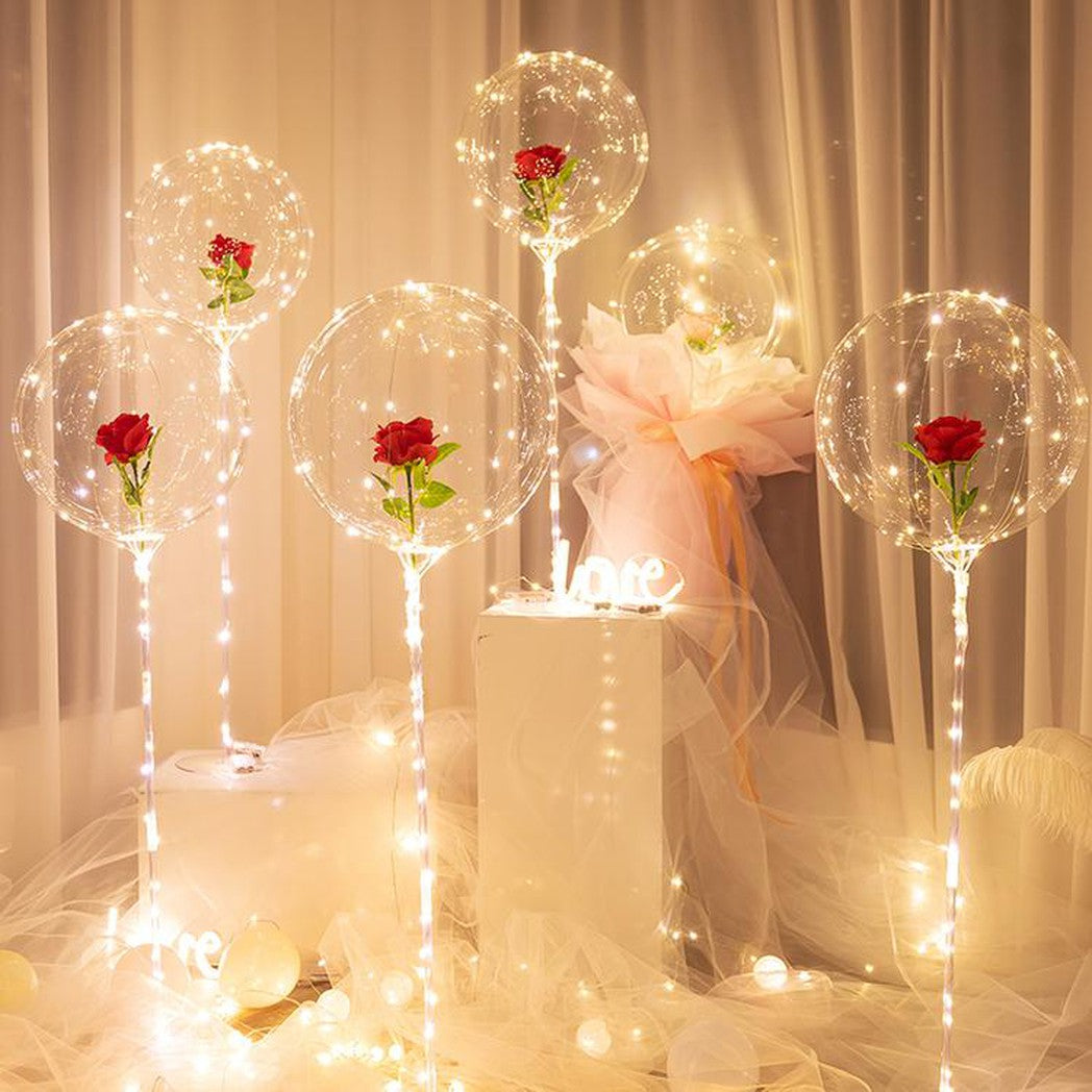 Pachet De Baloane Luminoase Cu Trandafiri Led (Set De Bricolaj)