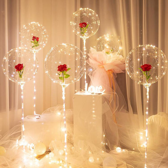 Pachet De Baloane Luminoase Cu Trandafiri Led (Set De Bricolaj)