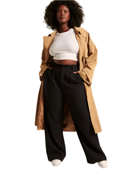 Pantaloni da donna a vita alta Pantaloni larghi Tessuto morbido