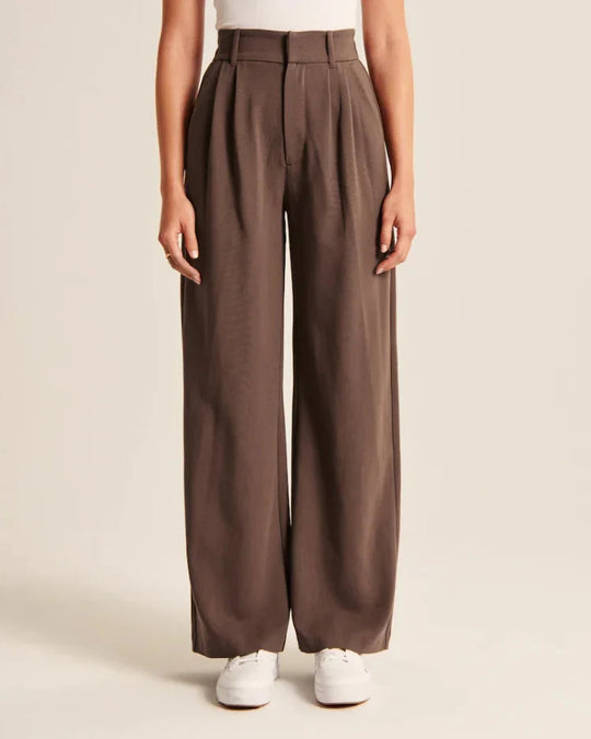 Pantaloni da donna a vita alta Pantaloni larghi Tessuto morbido