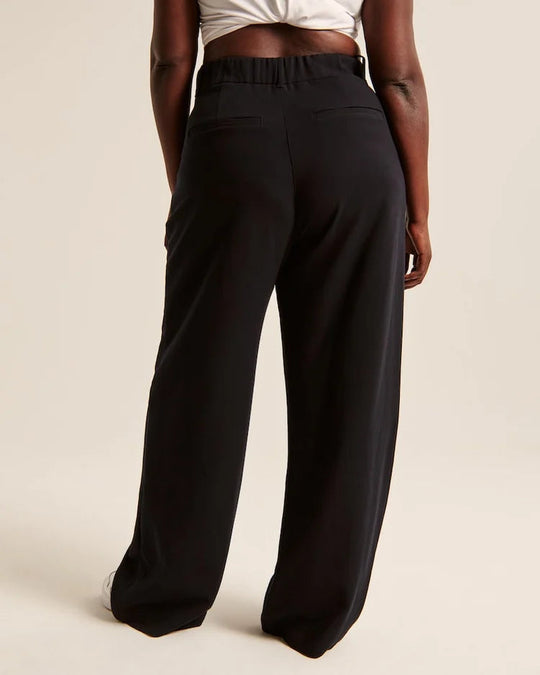 Pantaloni da donna a vita alta Pantaloni larghi Tessuto morbido