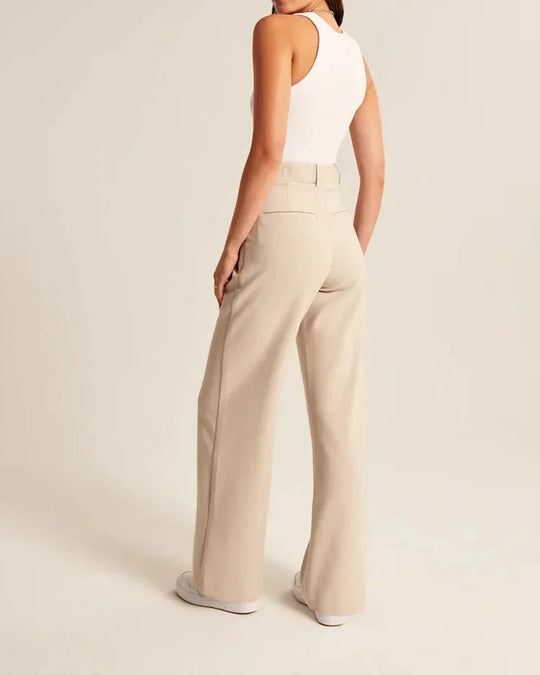 Pantaloni da donna a vita alta Pantaloni larghi Tessuto morbido