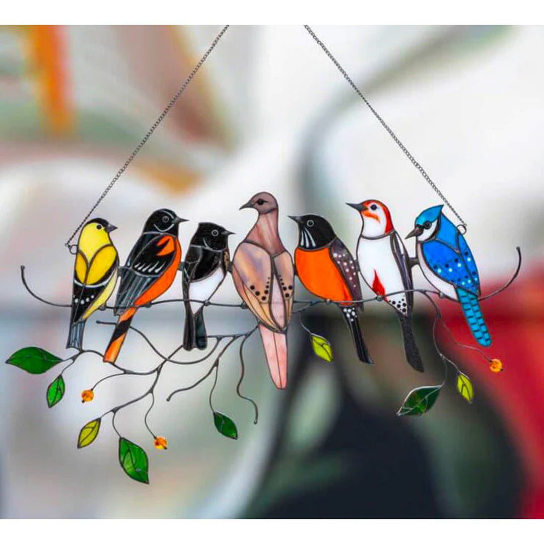 Pasăre Decorativă Din Sticlă Colorată Pentru Prindere La Fereastră