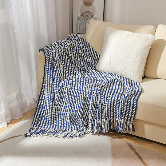 Pătură Decorativă cu Model în Dungi pentru Femei 4
