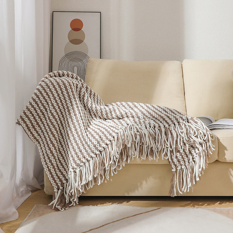 Pătură Decorativă cu Model în Dungi pentru Femei 6