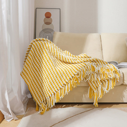 Pătură Decorativă cu Model în Dungi pentru Femei 8